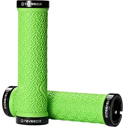 Teyssor Fahrradgriffe, Lenker Griffe mit Aluminium Lock rutschfeste Gummi Fahrrad Lenker Griffe für MTB BMX E-Bike Rennrad Faltrad