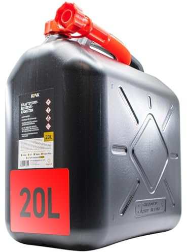 KOVA® 1x Benzinkanister 20L SCHWARZ Dieselkanister Reservekanister Kraftstoffkanister 20 Liter Wasserkanister für Benzin Diesel Wasser AdBlue Auswahl: 5 10 10L ltr 5L 20-Liter-Kanister & Außgießer