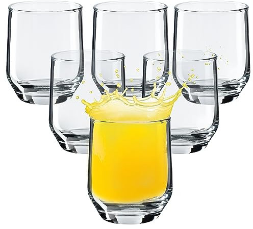 KADAX Vasos para bebidas, vasos con capacidad de 205 ml, vasos de agua aptos para lavavajillas, vasos de cóctel resistentes, vasos pequeños para agua, zumo (6 x 205 ml)