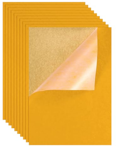 PATIKIL Feltro Autoadesivo 8.3 x 11.8, 10Pz Formato A4 Rivestimenti Tessuto Vellutato Morbido Pellicola Adesiva per Artigianato Fai Te Cassetti Scatola Rivestimento Feltro, Giallo