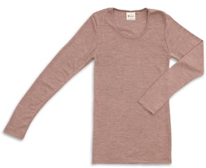 Engel Natur, sottoveste da donna a maniche lunghe, 70% lana (kbT), 30% seta (DustyRose, 34-36)