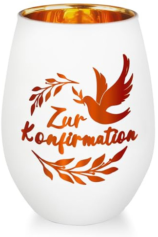 Belillpipi Windlicht Geschenke zur Konfirmation für Mädchen und Junge Personalisiert Konfirmation Geschenke mit Geschenkbox, Konfirmation Geschenke für Frauen, Teelichthalter Geschenkidee