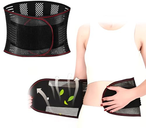 NHQZ Busto Ortopedico Lombare,Fascia Lombare Supporto Schiena,Lombare Supporto con 5 Supporti,Cintura Lombare di Sostegno,Regolabile Della Fascia Schiena per Uomini e Donne (Taglia XL)