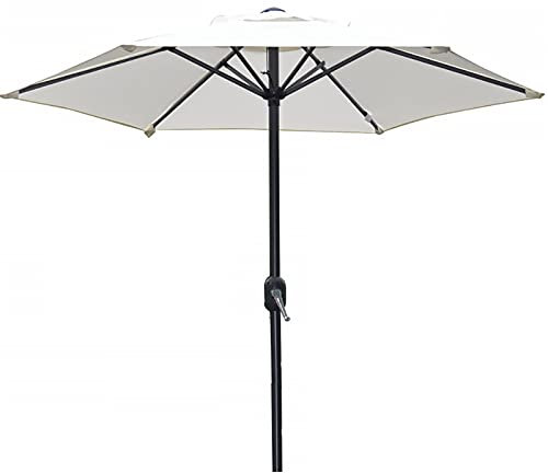 Parasol de Jardin 2,7 m/9 Pieds, Parasol de Table de marché extérieur avec manivelle 6 Baleines en Fer, abri Soleil pour Piscine, Plage, Jardin, Restaurant Parasols d'extérieur