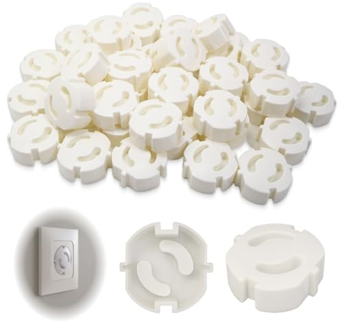 40 piezas protección para enchufes infantil, cubierta de enchufes para bebés y niños, evita descargas eléctricas y accidentes, instalación sin herramientas, reutilizable, duradera y segura