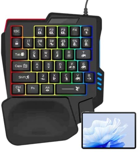 RGB- - – Mechanischer Minitangent-Tisch, Tragbare Programmierbare Gameplay-Controller, Einhändige Eingabegerät, Kompakte Konfiguration Für Mobilspiele auf Desktops, Nachhaltiges Design |