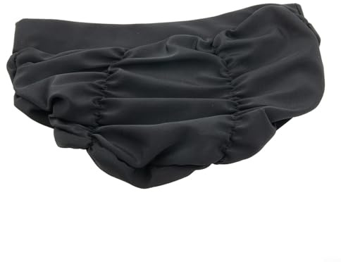 Cuffia da nuoto, 1 confezione da 1 cuffia da bagno per capelli lunghi, per donne e uomini, elastica, impermeabile, per piscina, spiaggia, doccia, uso (nero)