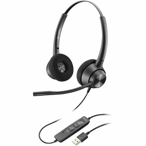Plantronics 214568-01 EncorePro 310 Monaural Mono Headset with USB-A Connection, black, One Size