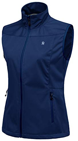 Little Donkey Andy Women's Lightweight Softshell Vest, Windproof Sleeveless Jacket for Running Hiking Travel, Blue S