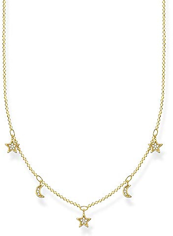 THOMAS SABO Kette Monde & Sterne 925 Sterlingsilber, 750 Gelbgold Vergoldung