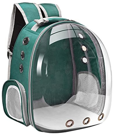 Generic Prime Chat Sac À Dos Transporteur, Grand Effacer Pet Bulle Sac de Transport, Portable Ventilé Chat Petit Chien Transporteur, en Plein air Étanche - Vert