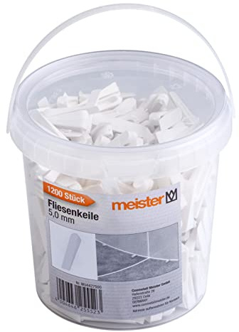 Meister Cuneo per piastrelle, 5,0 mm, pratico set da 1200 pezzi, in robusto polipropilene, colore: rosso, accessorio per piastrelle, supporto per la posa delle piastrelle, croce per fughe, 4427450