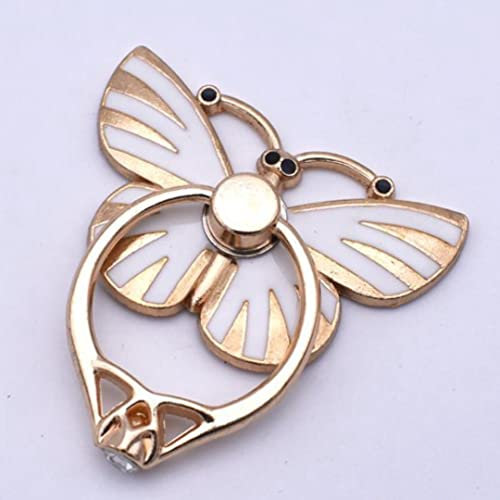 Supporto ad anello per cellulare, a forma di farfalla, compatibile con iPhone, smartphone (bianco)