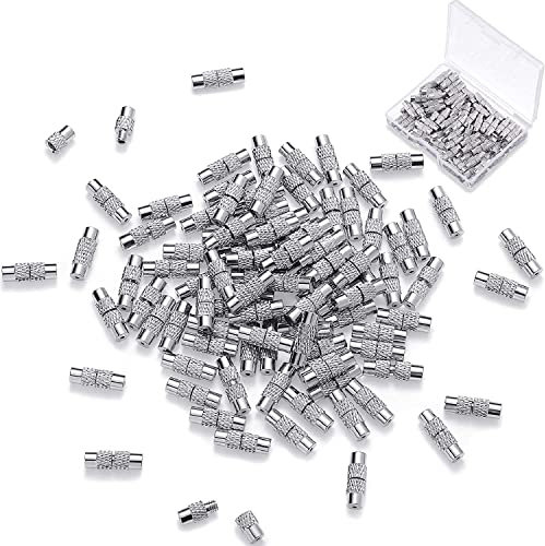 RUNCCI-YUN 100 Stück Schraubverschlüsse Aus Messing,Tonnenschraube Verschlüsse,Edelstahl,für Armband Halskette machen Schmuck Verschlüsse (12 x 4 mm)