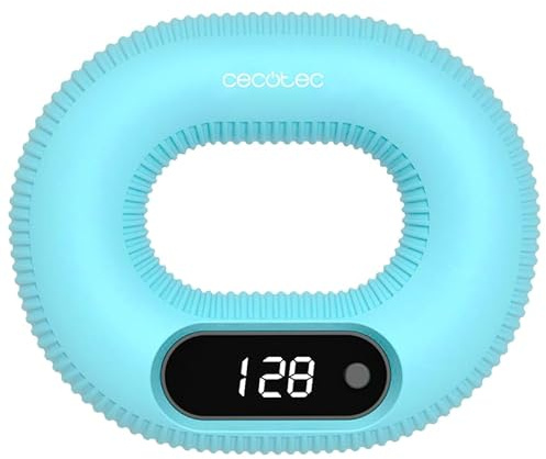 Cecotec Ejercitador Fortalecedor de Antebrazo con Contador Drumfit HandFit Smart. Pantalla LED, Carga USB Tipo C, Diseño Antideslizante y Compacto, 14 kg de Resistencia