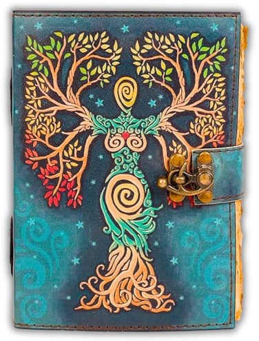 Urban Leather Mother Earth Green Carnet de notes vintage pour hommes et femmes pour écrire, dessiner, carnet de croquis, voyage, écriture, carnet pour elle et lui, pages de couverture non doublées
