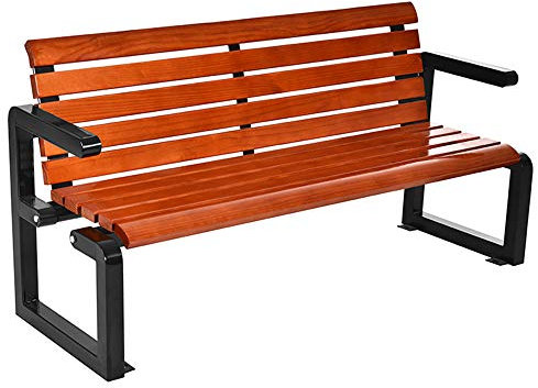 Terrass Park Bänk Utomhus fritidsbänkar, väderbeständiga trädgårdsbänkar gjorda av gjutjärn och massivt trä, 2-4 platser bänk med ryggstöd Armstöd, vintage dekorativa bänkar Lämpliga för inn