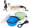 AIVORO Faltbarer Hundenapf, 2 Stück Hundenäpfe Reiseschale 450 ml Tragbarer Silikon Trinknapf Auslaufsicher mit Deckel, Karabiner und Kotbeutelhalter für Katzen, Hunde, Reisen, Wandern und Camping