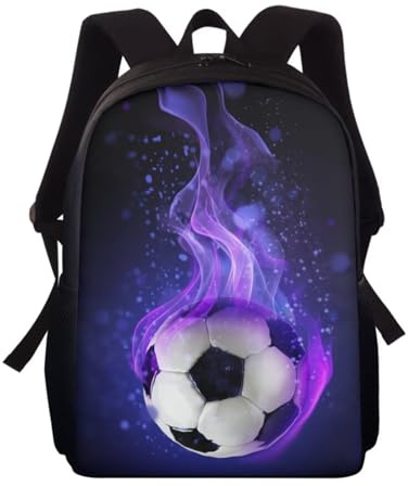 chaqlin 38 cm ryggsäck skolväskor för pojkar flickor vardaglig sport dagväska grundskola primär stor kapacitet bokväskor, Lila fotboll, En storlek, Skolryggsäck