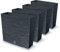 IMJ-Global Furu Case - Juego de 4 macetas rectangulares para flores, de plástico, 58 x 18 x 49,8 cm, para interior y exterior, color negro, 44 litros, diseño moderno