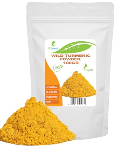 Poudre de curcuma sauvage - 100 gr - | Poudre de curcuma Kasturi | Curcuma Aromatica - Masque visage, peau naturellement éclatante et d'apparence jeune.