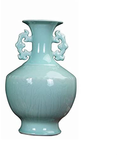 CLLBANT Jarrón de Flores Jarrón de cerámica Chino Ánfora Jarrones de Porcelana Azul y Blanca 13 Pulgadas Gran decoración de Escritorio Jarrón de Flores Hogar Sala de Estar Boda D