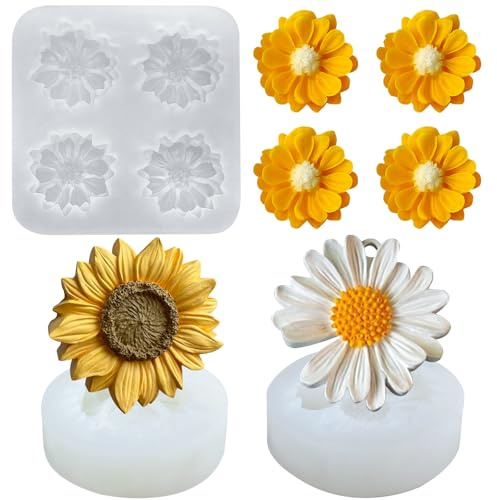 Moldes para Velas Moldes para Velas y margarita molde de silicona de flores Molde Silicona Velas Flor para hacer jabón de aromaterapia moldes para hornear chocolate blanco
