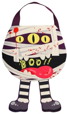 Halloweenbus – godisväska för barn | återanvändbar icke-vävd godisväska för barnfester, skolevenemang, leksak, natt, flerfärgad, E, Unisex