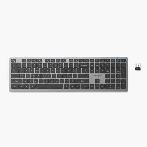 Kensington KB535 Wireless Keyboard, Bluetooth & 2.4GHz Connection, Full-Size Layout, Quiet Scissor-Switch Keys, Programmable, Copilot Hotkey, Compatible with Windows, Black (K75408NA)
