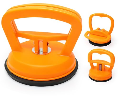 FSAIYIJ Car Dent Puller, 3 Pack Powerful Car Dent Suction Puller Kit Handle Lifter, Dent Remover Tool for Cars, Glass, Screens, Tiles Lifting and Objects Moving (Orange)