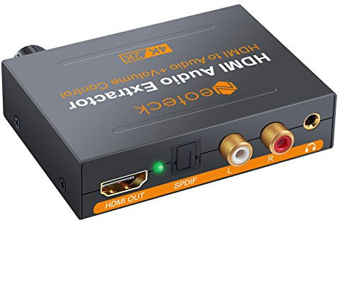 Neoteck HDMI Audio Konverter 4K x 2K Splitter Lautstärkeregler HDMI zu Optisch SPDIF Toslink Konverter Verteiler Digital zu Stereo R/L Audio Wandler für Blu-ray One Sky HD Box PS3 PS4
