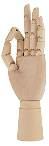 Mano Sinistra Destra in Legno, Mannequin Manichino Snodato, Articolato, Flessibile per Disegno Artistico, Artist Model Articolato Manichino (L)