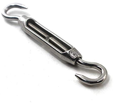 Tenditore M12 in acciaio inox 304, morsetto con doppio gancio per funi metalliche - Confezione da 1