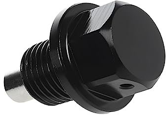 CGEAMDY Magnetische Ölablassschraube von Modifikation der Titanlegierung, Magnetisch Auto Ölschraube Kit mit Unterlegscheibe, Ölwannenschraube Universelle (Schwarz/M12x1.25cm)