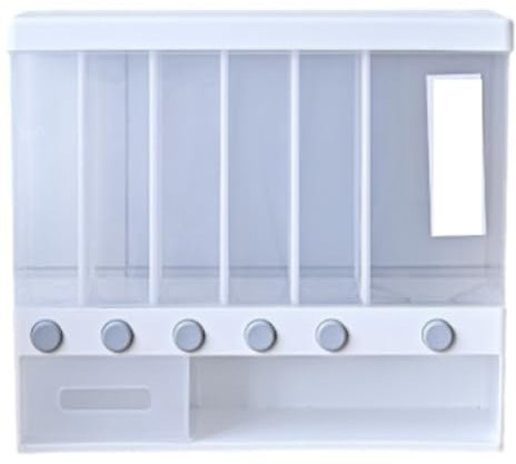 Flingdispenser Flingbehållare 6 Grids Väggmonterad Risdispenser Spannmålsdispenser Torrmatbehållare Spannmålsdispenser För Bönkorn Livsmedelsdispenser Matbehållare