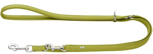 HUNTER Verstellbare Hundeführleine Amalfi, Farbe: grün, vegan, Kunstleder in Nappa-Optik, 3-Fach verstellbar, weich, pflegeleicht, Brillante Farbe, Made in Germany, Größe: 20/200