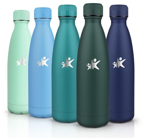 HoneyHolly Borraccia Termica, Doppia Parete Bottiglia Acqua in Acciaio Inox - 500ML - Senza BPA Bottiglia Termica, Antigoccia, Borraccia Palestra, Water Bottle per Scuola, Sport, Ufficio