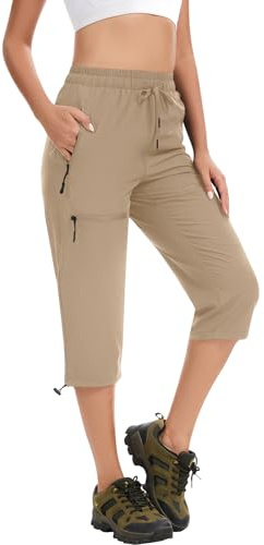 ZENGVEE Women Walking Cargo Trousers with 5 Pockets | Lightweight Quick Dry Ladies Hiking Joggers Pants for Athletic Workout Travel Casual Outdoor
