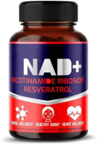 eqjrpo N-a-d - Liposomiale + Resveratrolo per Donne e Uomini Energia e Rigenerazione (n-m-n o Nicotinamide Riboside) supportano la salute cellulare e l'invecchiamento sano,