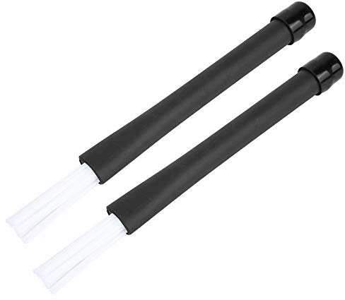 Walfront Brosse à Tambour Jazz, Bâton Rétractable, Manche en Caoutchouc, pour les Amateurs de Batterie, Longueur 33 Cm
