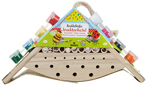 Moses 16099 Krabbelkäfer Insektenhotel zum Bemalen | Nisthilfe zum Selbergestalten | Für Kinder