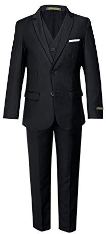 Spring Notion Boys' Slim Fit Black Suit 3-Piece Set 7