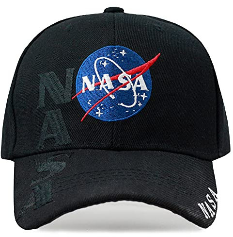 The Hat Depot Chapeau brodé 3D des Forces de l'ordre., 4. NASA - Noir, Taille Unique