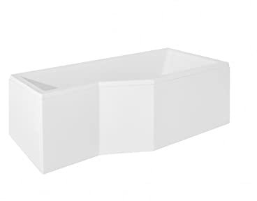 VBChome Badewanne 170x75 cm Rechts Acryl SET Schürze Siphon Wanne Ecke Eckbadewanne Weiß Design Modern Ablaufgarnitur Viega Simplex Wanne Schürze Ablaufgarnitur