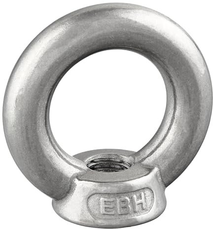 Tuerca anular similar a DIN 582, fundida y pulida, acero inoxidable A2/V2A, tuerca de ojal (M5, 1 unidad)