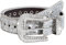 Damen Strass Gürtel für Jeans,Punk PU Ledergürtel,Glitzer Gürtel für Western Cowgirl Cowboy,Y2k Bling Nieten-Ledergürtel,Glänzender Taillengürtel für Hosen, Kleider (Silber/Schwarz) (Silber)