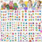 Weploda 20 Stück Monster Tattoo Kinder Set, Cartoon Monster Tattoos Für Kinder, Tattoo Kinder, Monster Hautfreundliche Kindertattoos, Einfache Entfernung Von Cartoon-Tattoos Für Kinder(200 Stile)