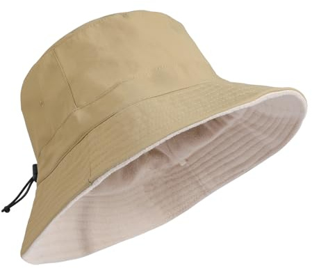 TAGVO XXL Bob Chapeau de Pêcheur Imperméable, Hiver Chaud Duveteux Chapeau Seau en Peluche Pliable Chapeau de Pluie pour Femme Homme