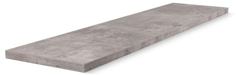 HausFux studioLINE MDF-Innenfensterbank nach Maß - 1,8 cm stark, melaminbeschichtet, mit ABS-Kante - Made in Germany - individueller Zuschnitt (Classic Beton, T x L | 15 x 50 cm)
