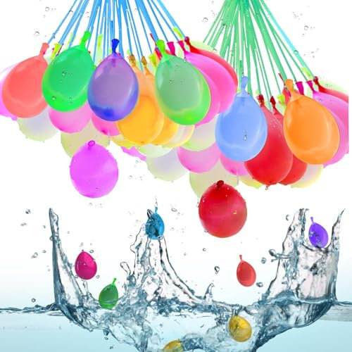 JOZMMZEOOA 444 Piezas Globos de Agua,Bola Buuum Agua Colore Chiusura Automatica Waterbombs Mixtas Llenado Rapido Balloons Water Balloons Reusable,para Niños Adecuado Fiestas Aire Libre,Piscina